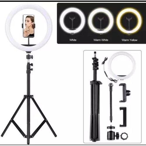 10" USB Ring Light With 210cm Long Tripod Stand & Phone Holder