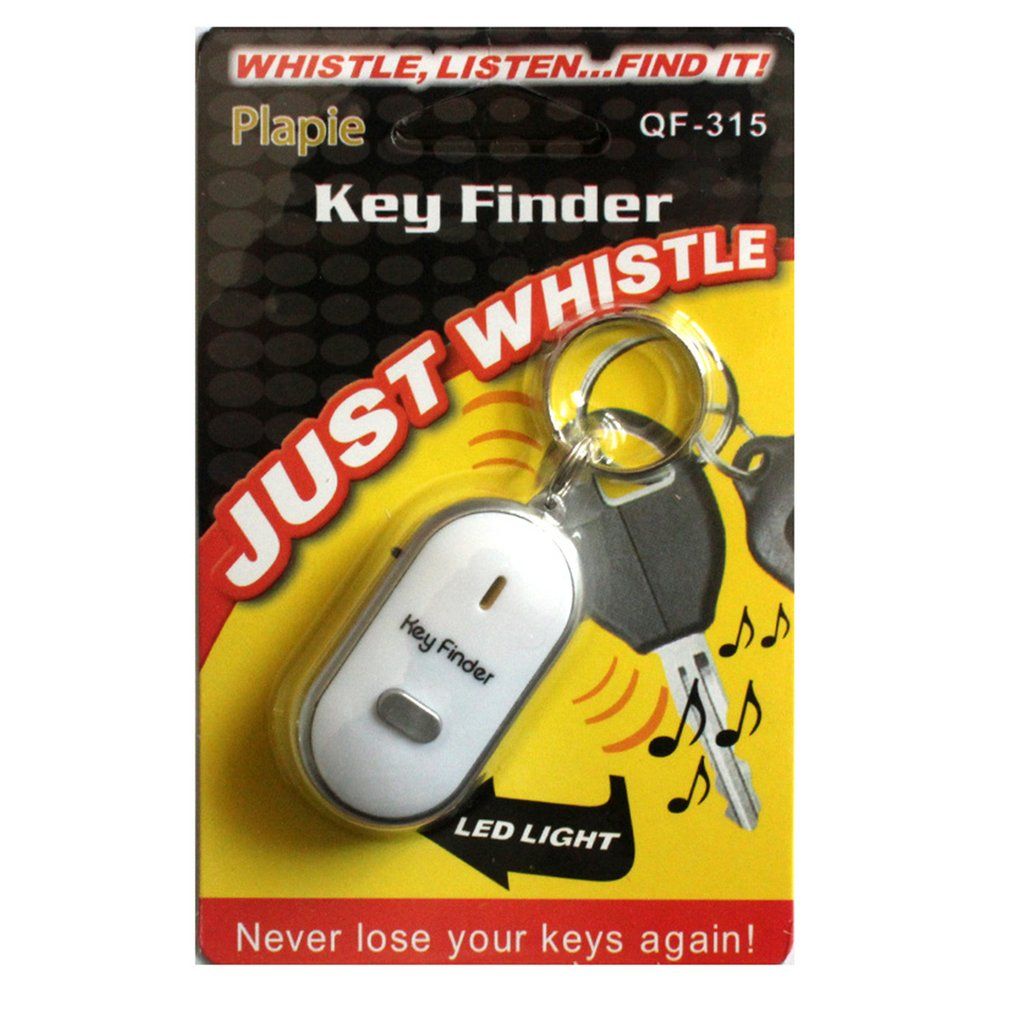 Anti-Lost Key Finder Whistle Find Locator Keychain Sound Control LED Torch