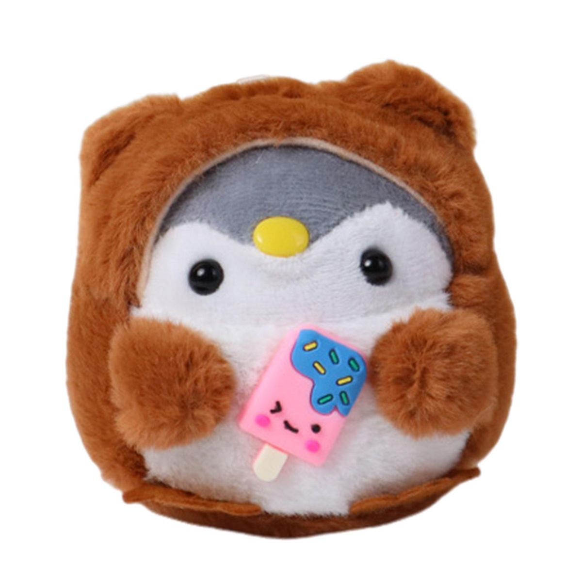 Cute Cross-dressing Penguin Doll Plushies Ornament Adorable Cartoon Brown