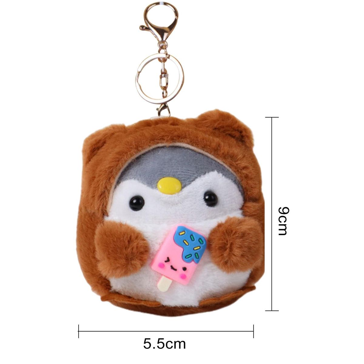 Cute Cross-dressing Penguin Doll Plushies Ornament Adorable Cartoon Brown