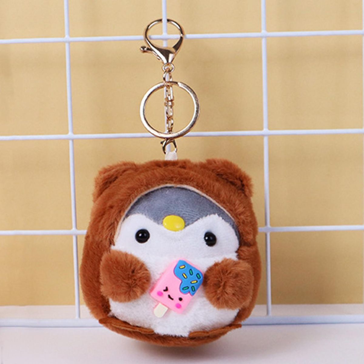 Cute Cross-dressing Penguin Doll Plushies Ornament Adorable Cartoon Brown