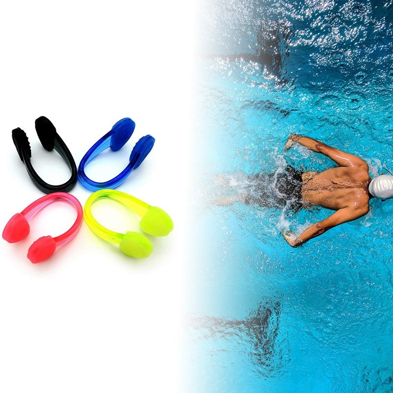 Silicone Waterproof Swimming Nose Clips For Adults Set Of