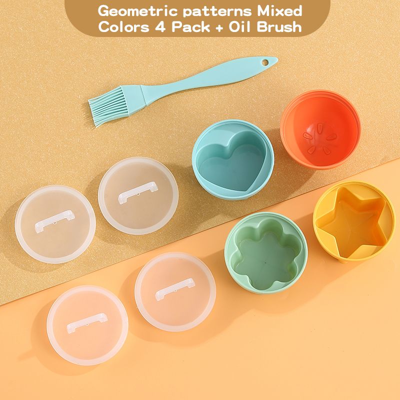WORTHBUY 4 PcsSet Cute Egg Cooker Tools With Brush Plastic