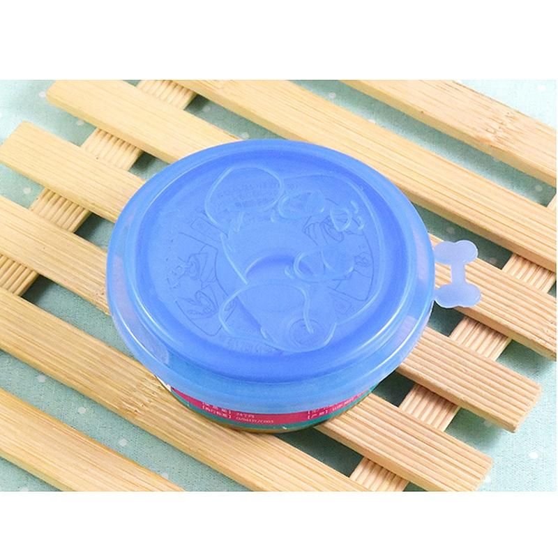 2 Pcs Reusable Pet Dog Can Tin Food Covers With Print Fresh Pet Cans Plastic Lid Caps-Multiple color