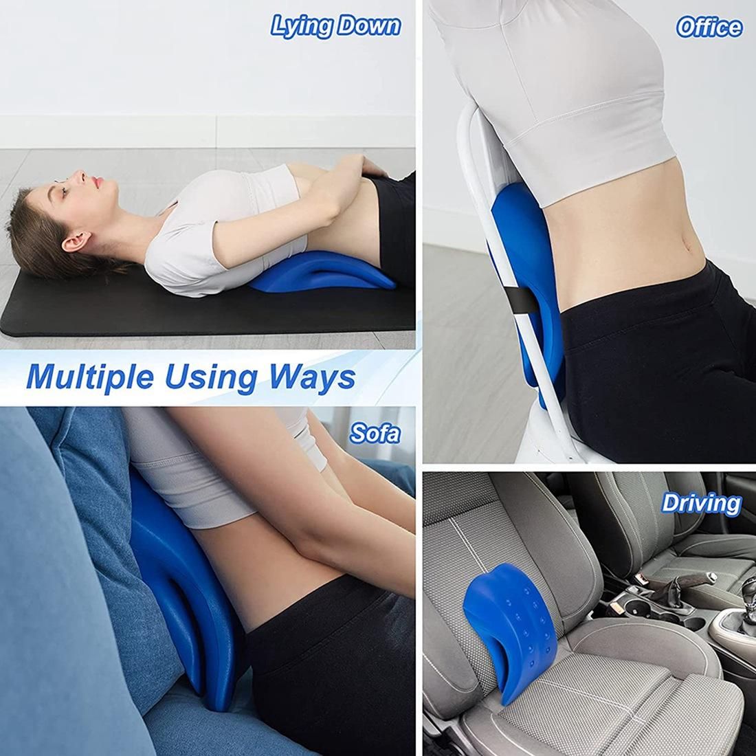 Lower Back Stretcher Foam Device ,Lumbar Support Device, Spinal Deck Pain Relief ,Lumbar Traction Cushion Blue