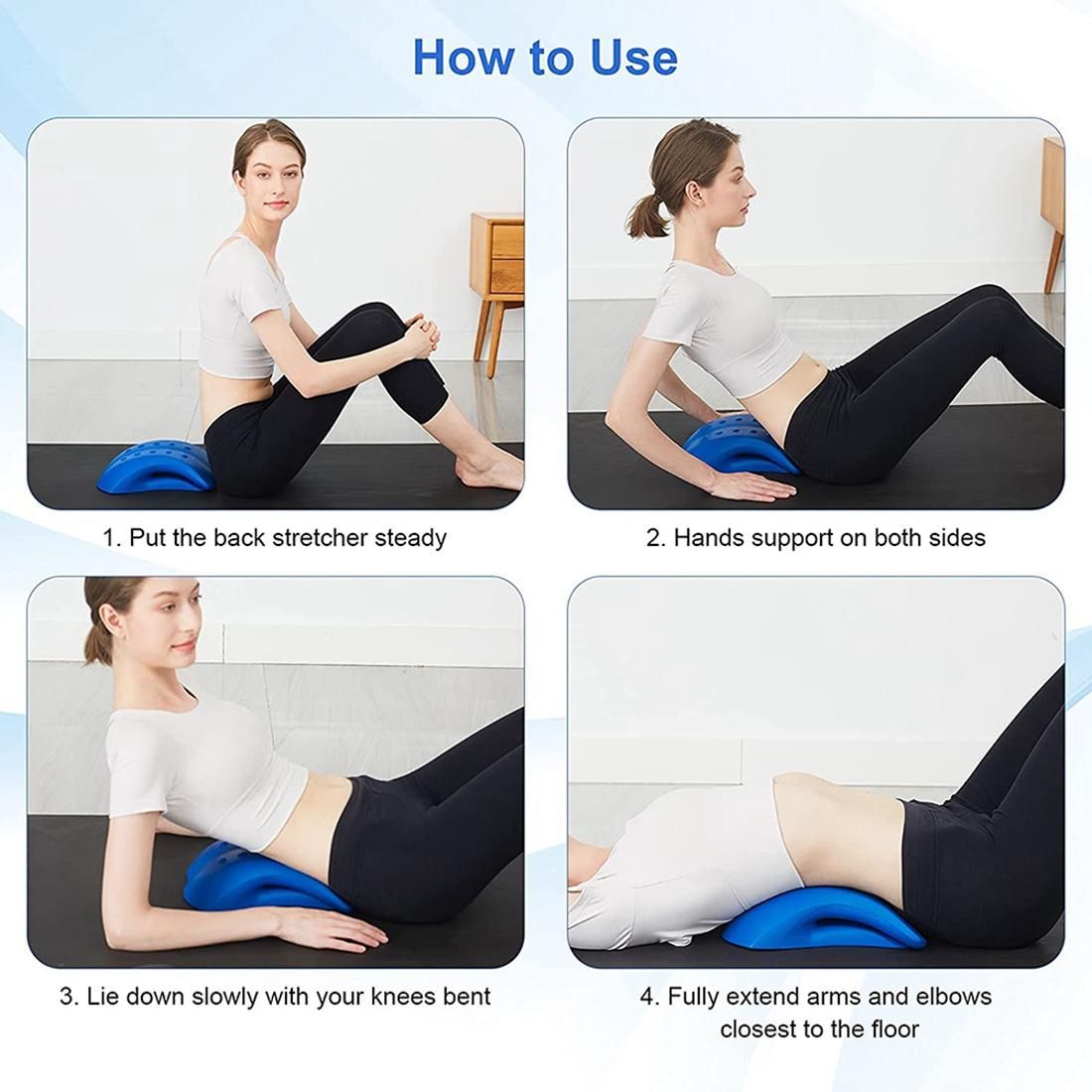 Lower Back Stretcher Foam Device ,Lumbar Support Device, Spinal Deck Pain Relief ,Lumbar Traction Cushion Blue