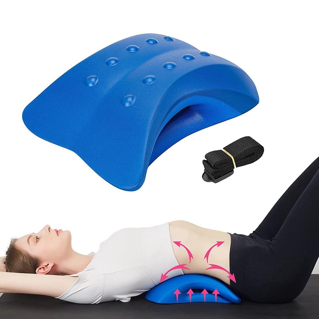 Lower Back Stretcher Foam Device ,Lumbar Support Device, Spinal Deck Pain Relief ,Lumbar Traction Cushion Blue