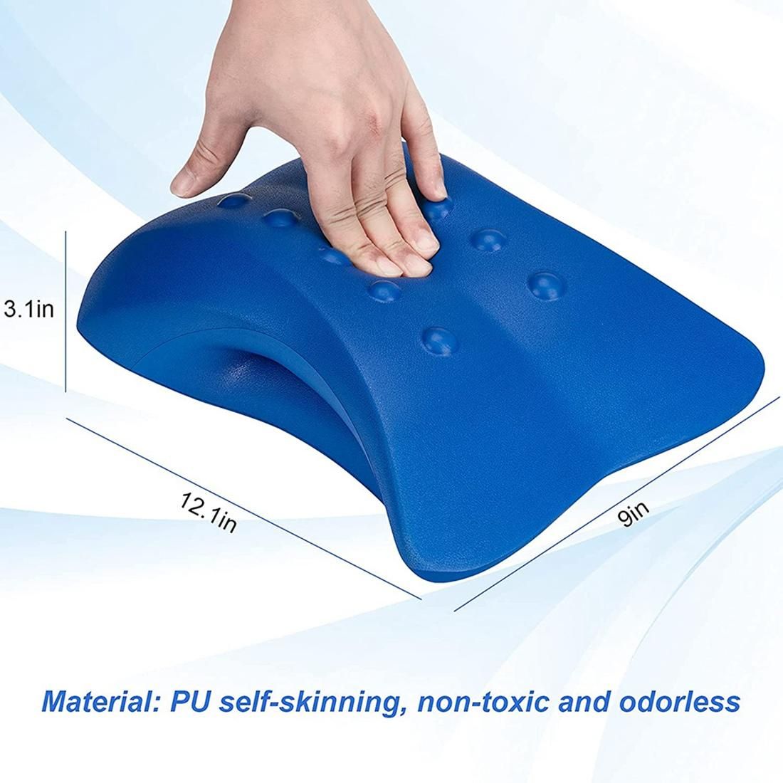 Lower Back Stretcher Foam Device ,Lumbar Support Device, Spinal Deck Pain Relief ,Lumbar Traction Cushion Blue