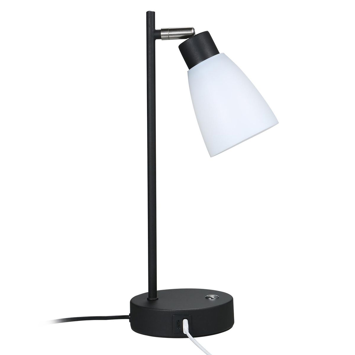 Neoglint Table Lamp Touch Control Beside Reading Lamp Type C & USB Charging Port Stepless Dimmable Brightness Adjustable Sensitive Light Control with LEDs Bulb for Bedroom Living Room