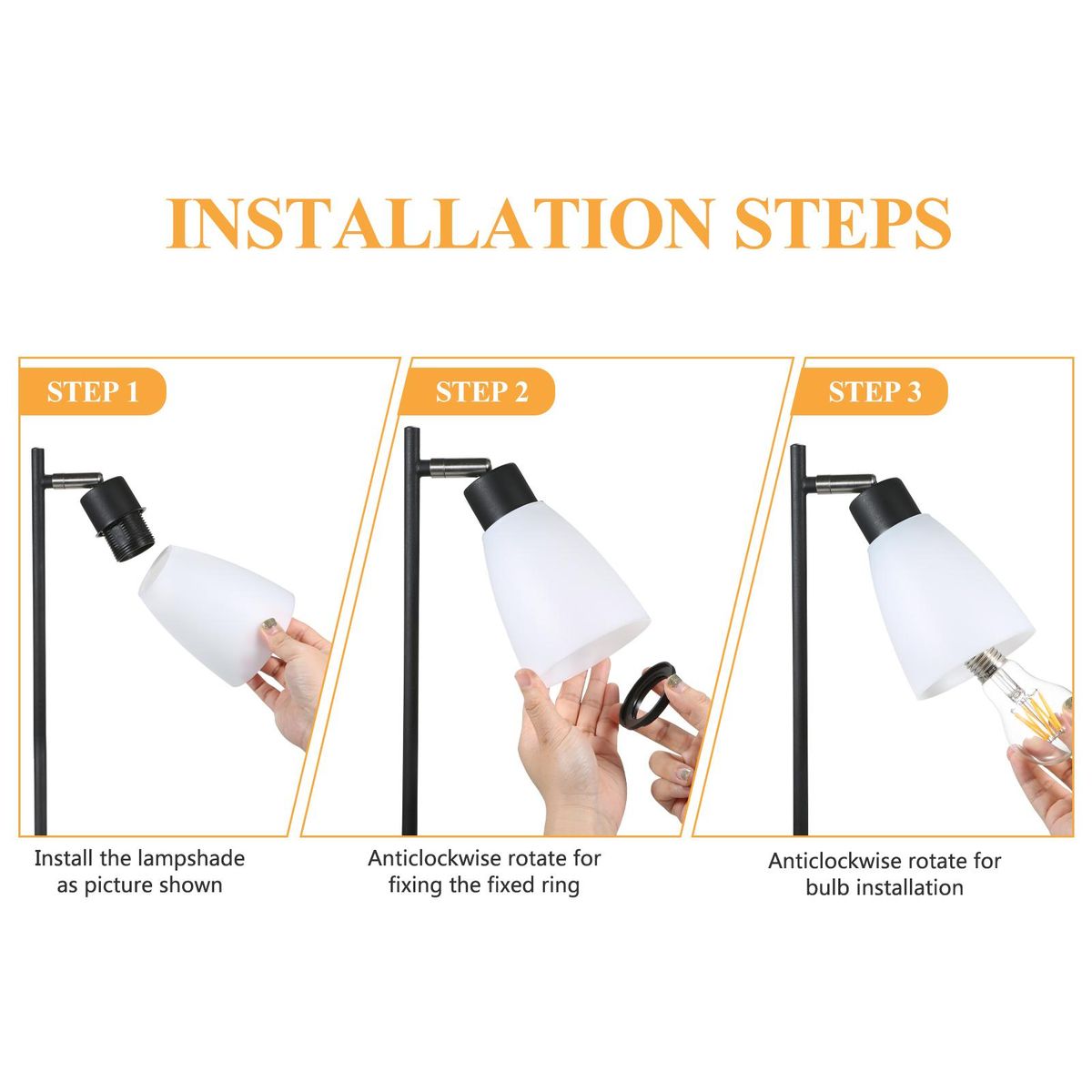 Neoglint Table Lamp Touch Control Beside Reading Lamp Type C & USB Charging Port Stepless Dimmable Brightness Adjustable Sensitive Light Control with LEDs Bulb for Bedroom Living Room