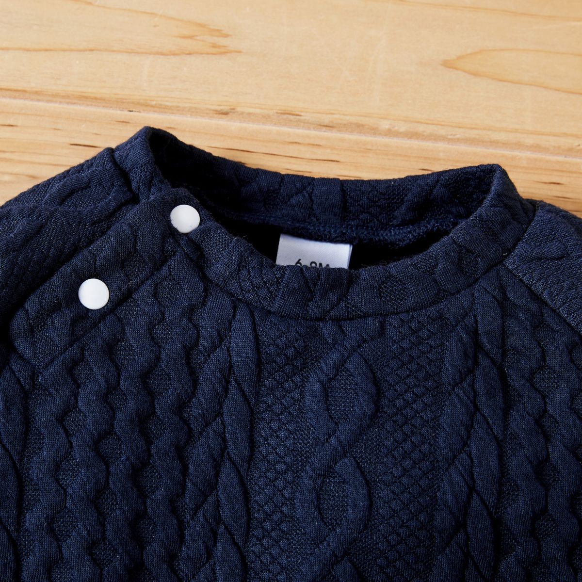 Baby Boys Autumn Winter Twist Kniting Long Sleeves Sweatsuit -Navy Blue