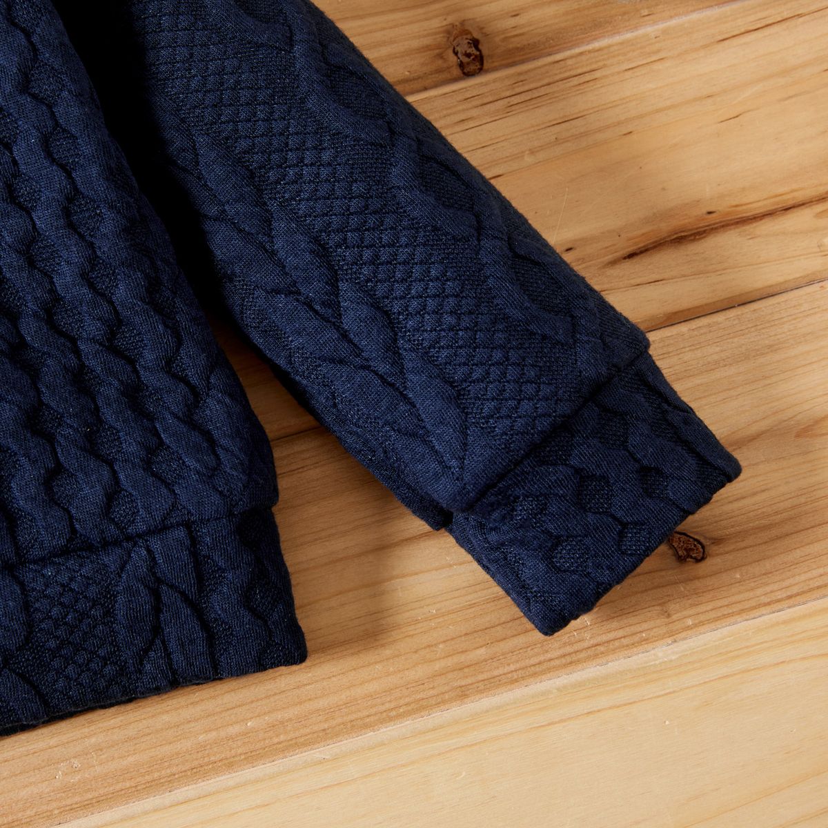 Baby Boys Autumn Winter Twist Kniting Long Sleeves Sweatsuit -Navy Blue