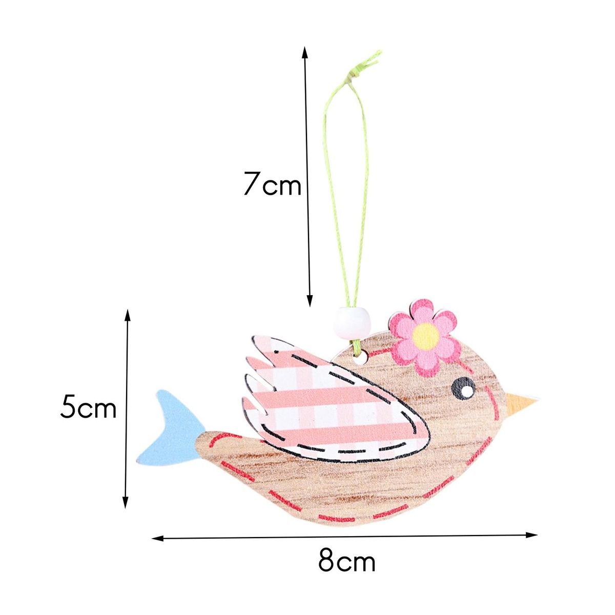 2 Pcs Wooden Easter Pendant, Little Bird Crafts Hanging Orna