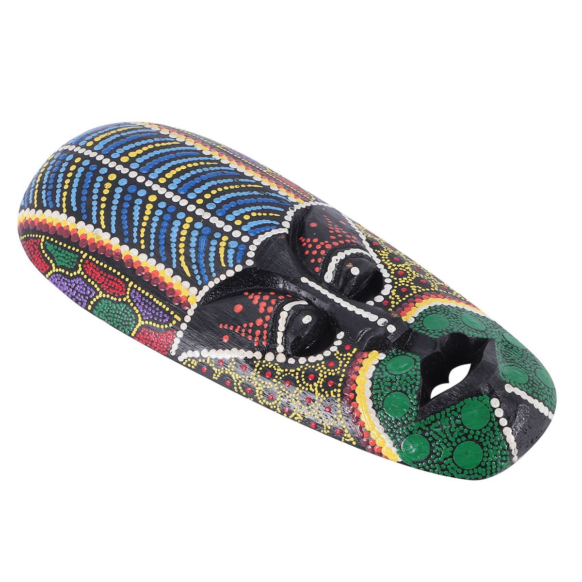 Wooden Mask Wall Hanging Solid Wood Carving Painted Wall Decor Bar Home Decorations African Mask Crafts A