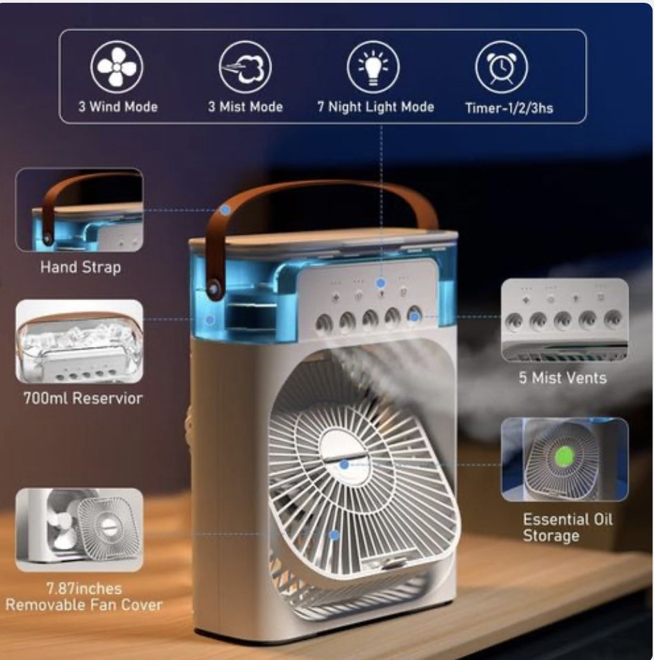 Mini Spray Fan Desk USB Fan Mini Ir Conditioner Fan