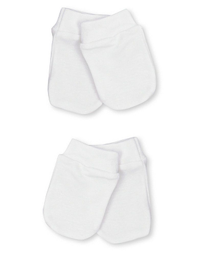 2 Pairs Of White Baby Scratch Mittens