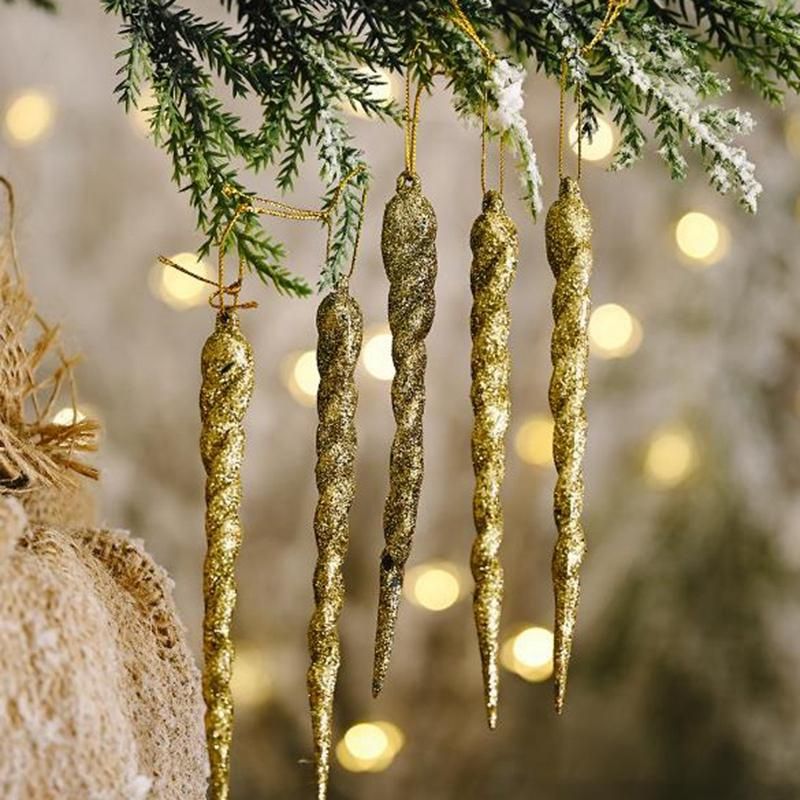 5 Pcs Xmas Tree Hanging Ornament Icicle Prop New Year Party,