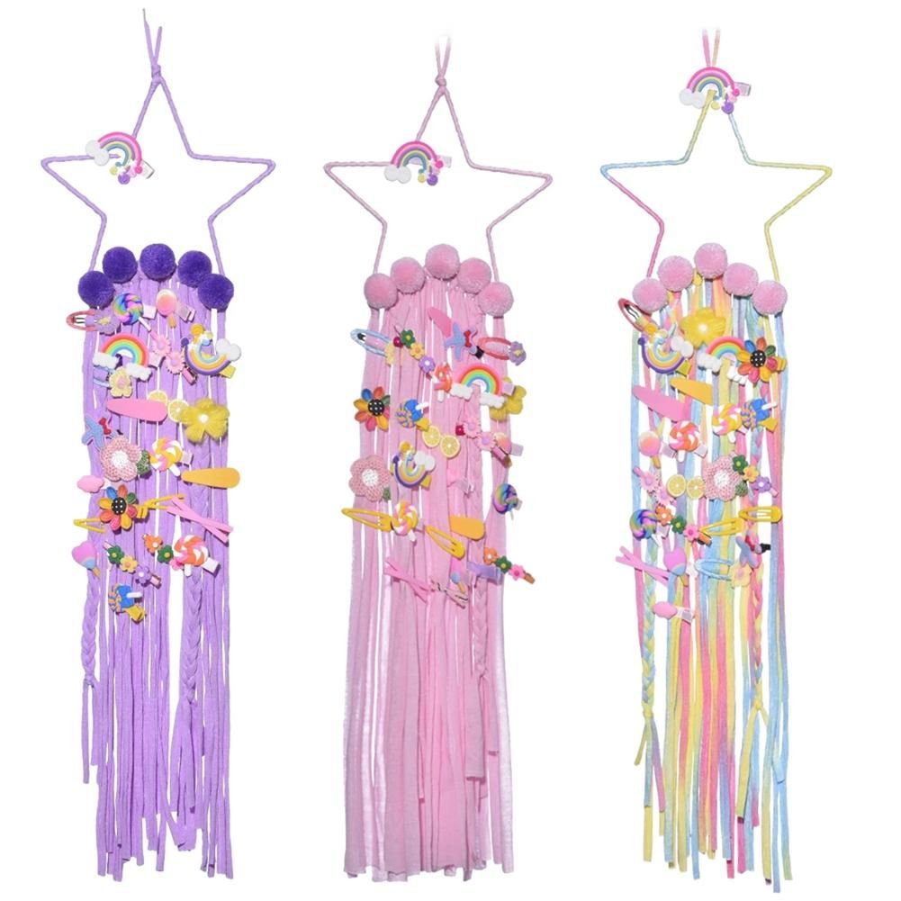 -Pointed Star Wall Hanging Decor Hair Bows Storage Belt -2