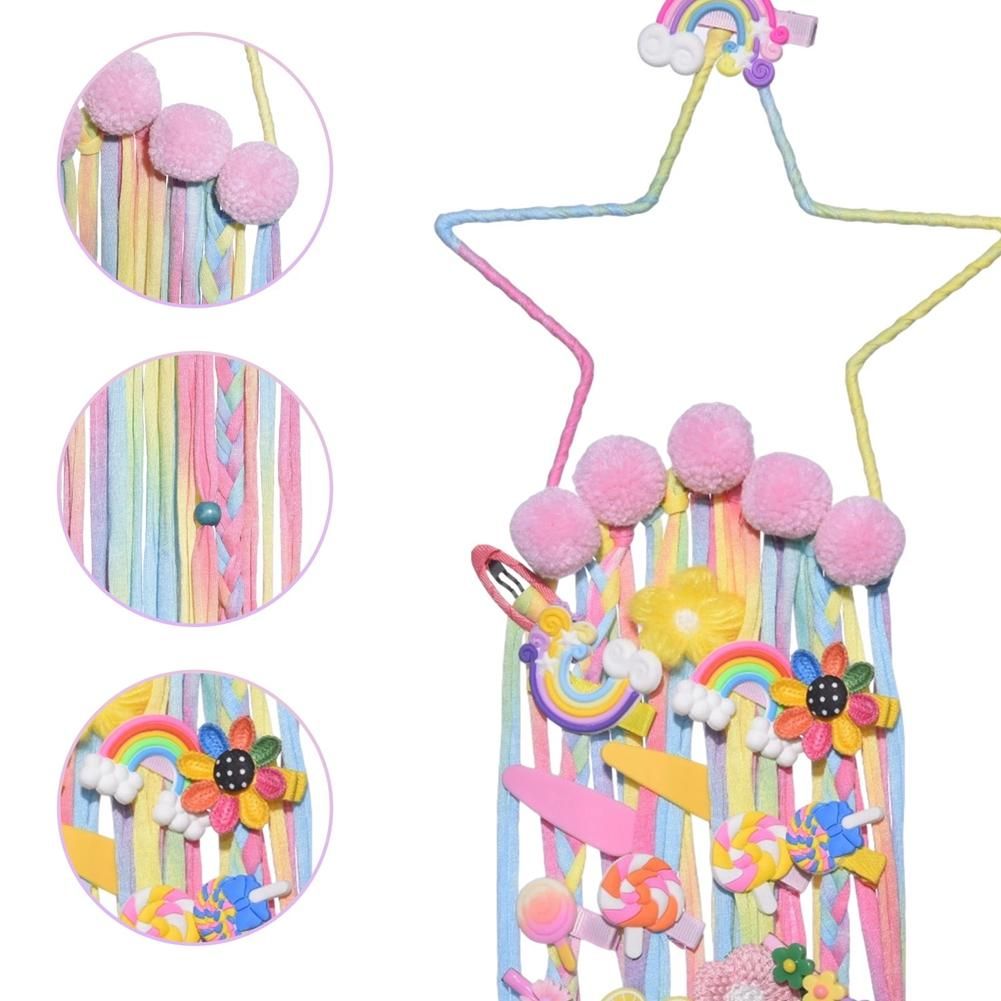 -Pointed Star Wall Hanging Decor Hair Bows Storage Belt -2