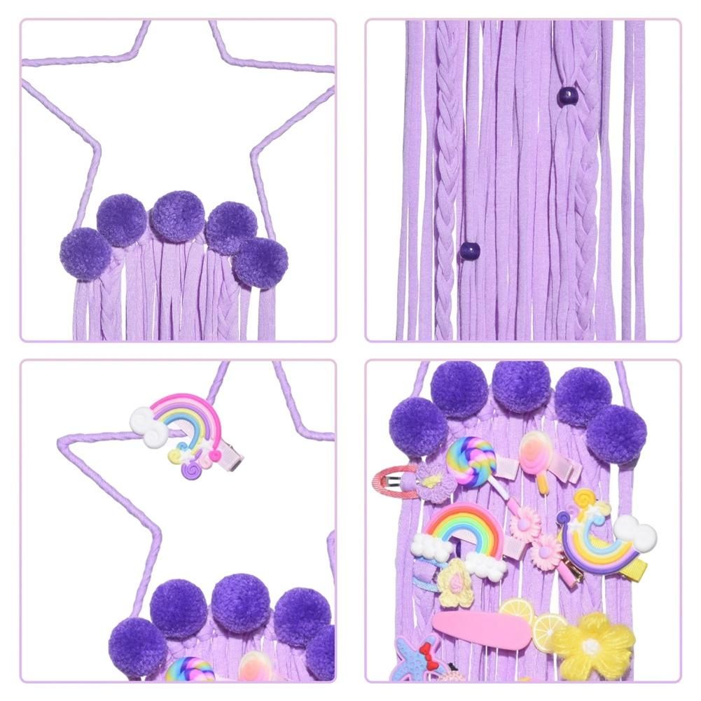 -Pointed Star Wall Hanging Decor Hair Bows Storage Belt -2