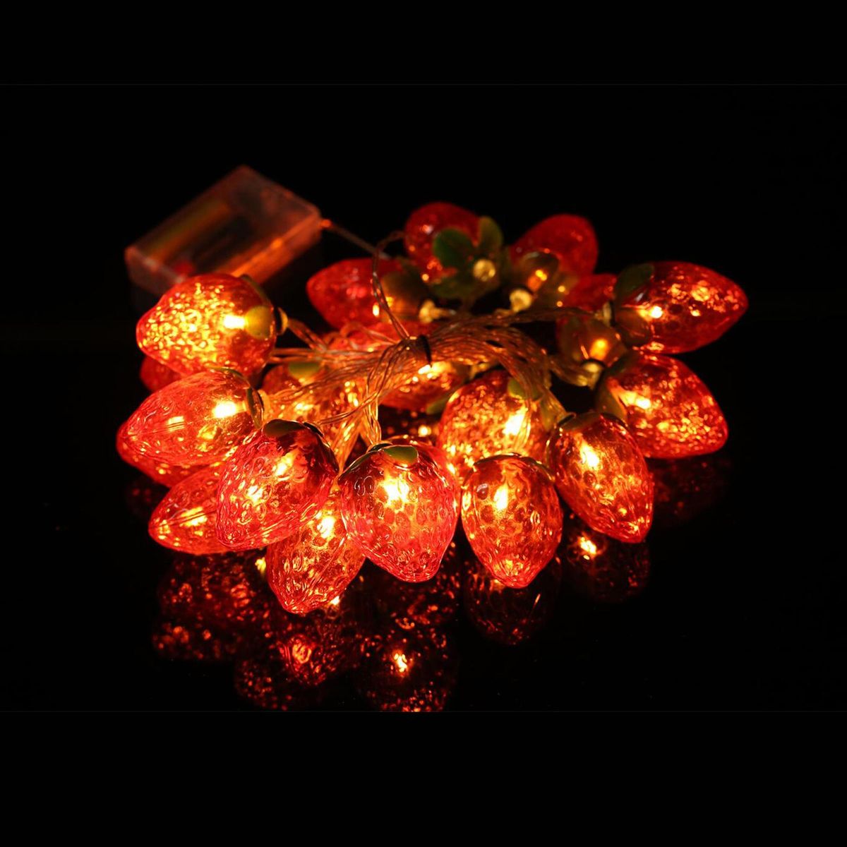 10FT 20LED Strawberry String Lights Christmas Decorative Fairy Lights LED Hanging Lights Always On & Flashing Light Mode for Festivals Easter Carnival Parties
