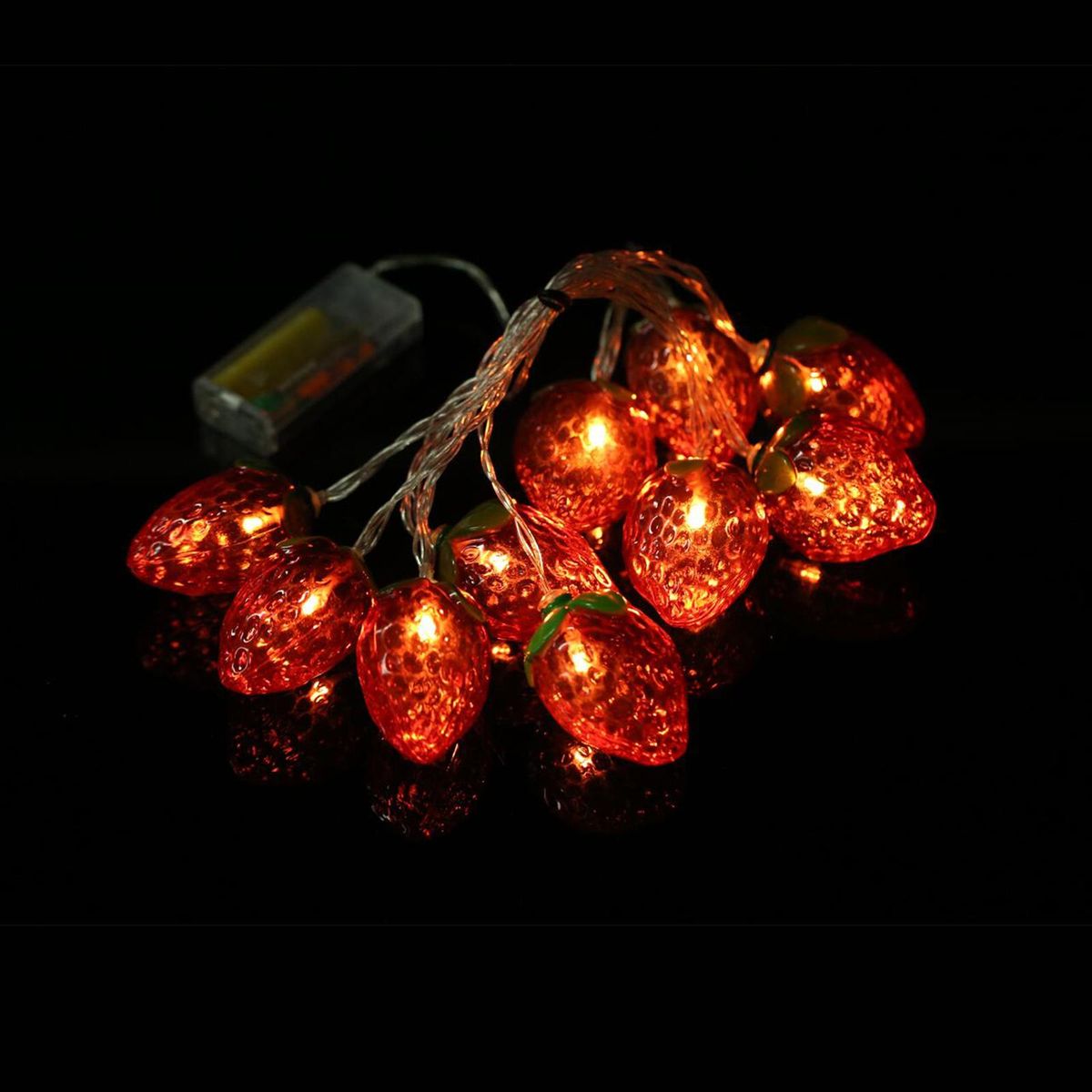 10FT 20LED Strawberry String Lights Christmas Decorative Fairy Lights LED Hanging Lights Always On & Flashing Light Mode for Festivals Easter Carnival Parties