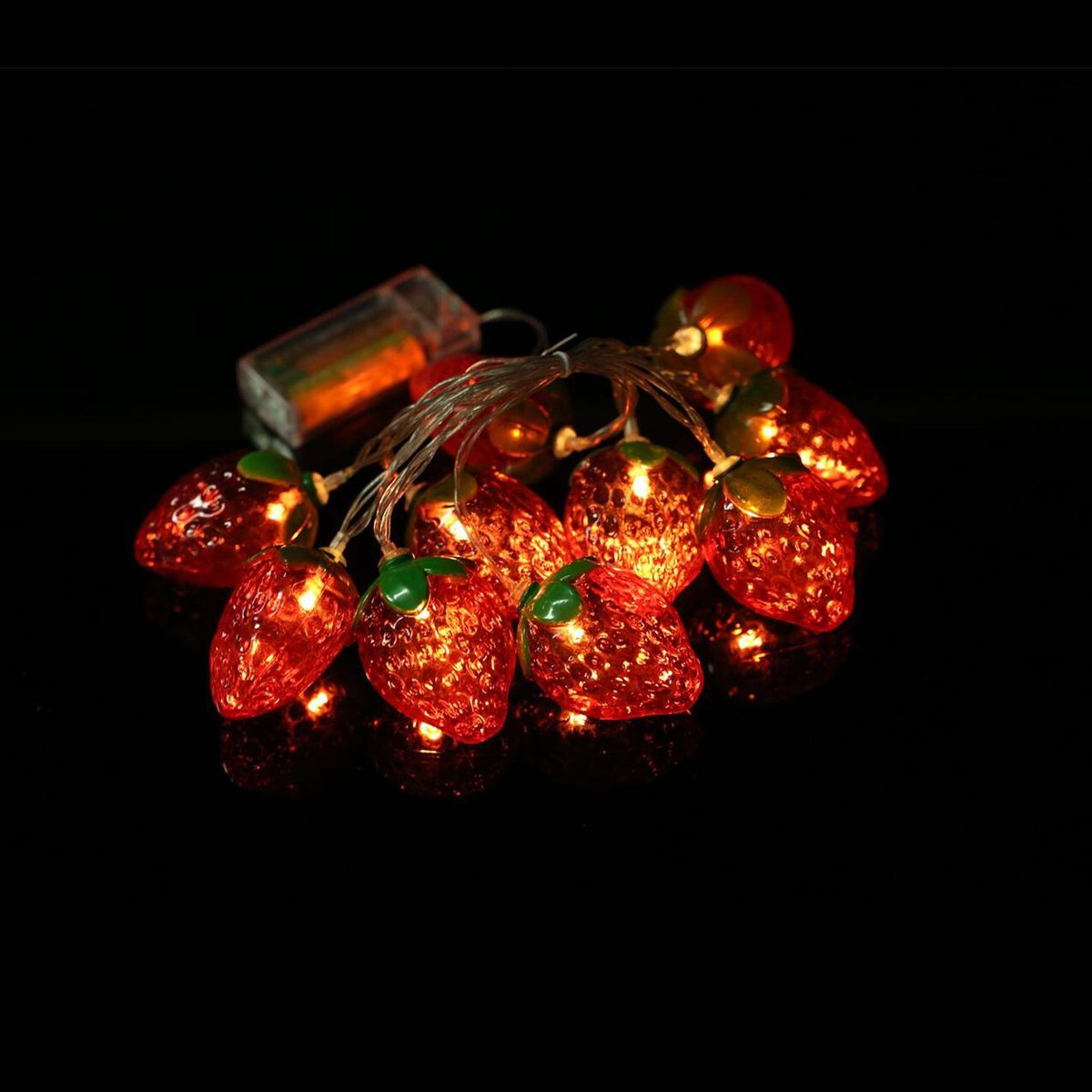 10FT 20LED Strawberry String Lights Christmas Decorative Fairy Lights LED Hanging Lights Always On & Flashing Light Mode for Festivals Easter Carnival Parties