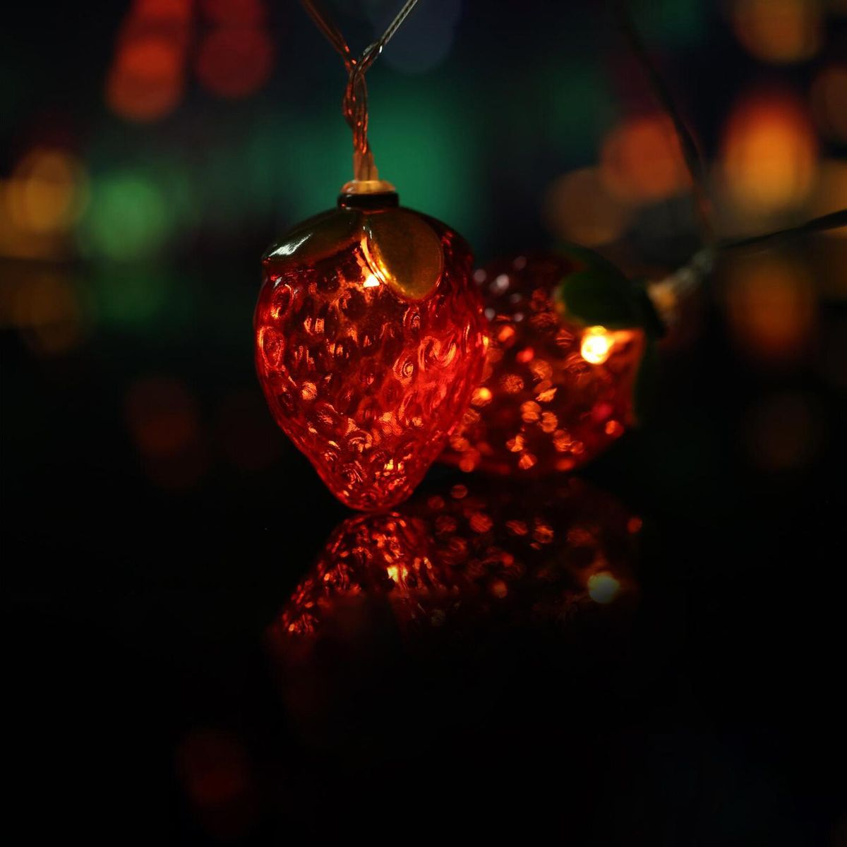 10FT 20LED Strawberry String Lights Christmas Decorative Fairy Lights LED Hanging Lights Always On & Flashing Light Mode for Festivals Easter Carnival Parties