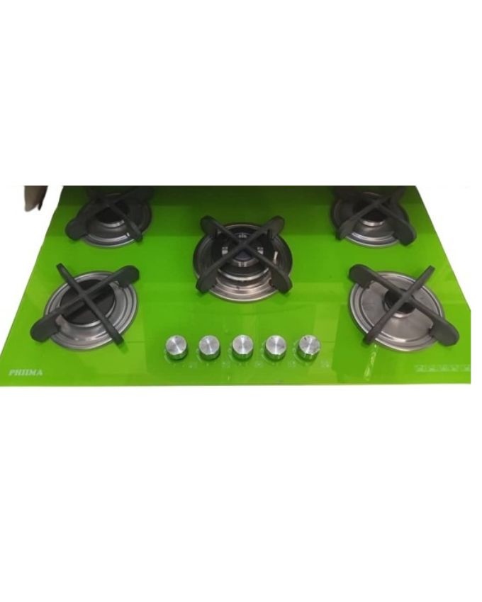 88cX58cm 5Gas Burner Tempered Glass Built-in CookerHob Green