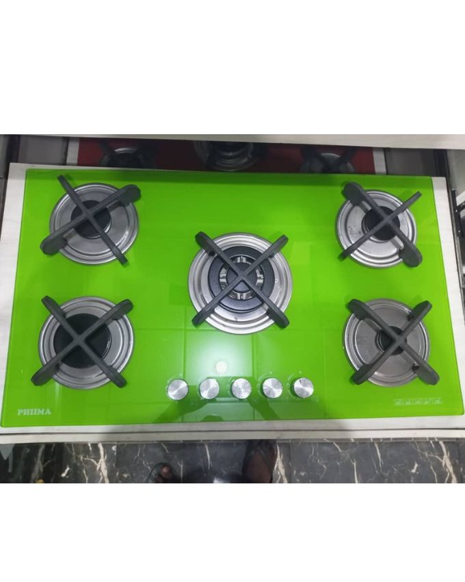88cX58cm 5Gas Burner Tempered Glass Built-in CookerHob Green