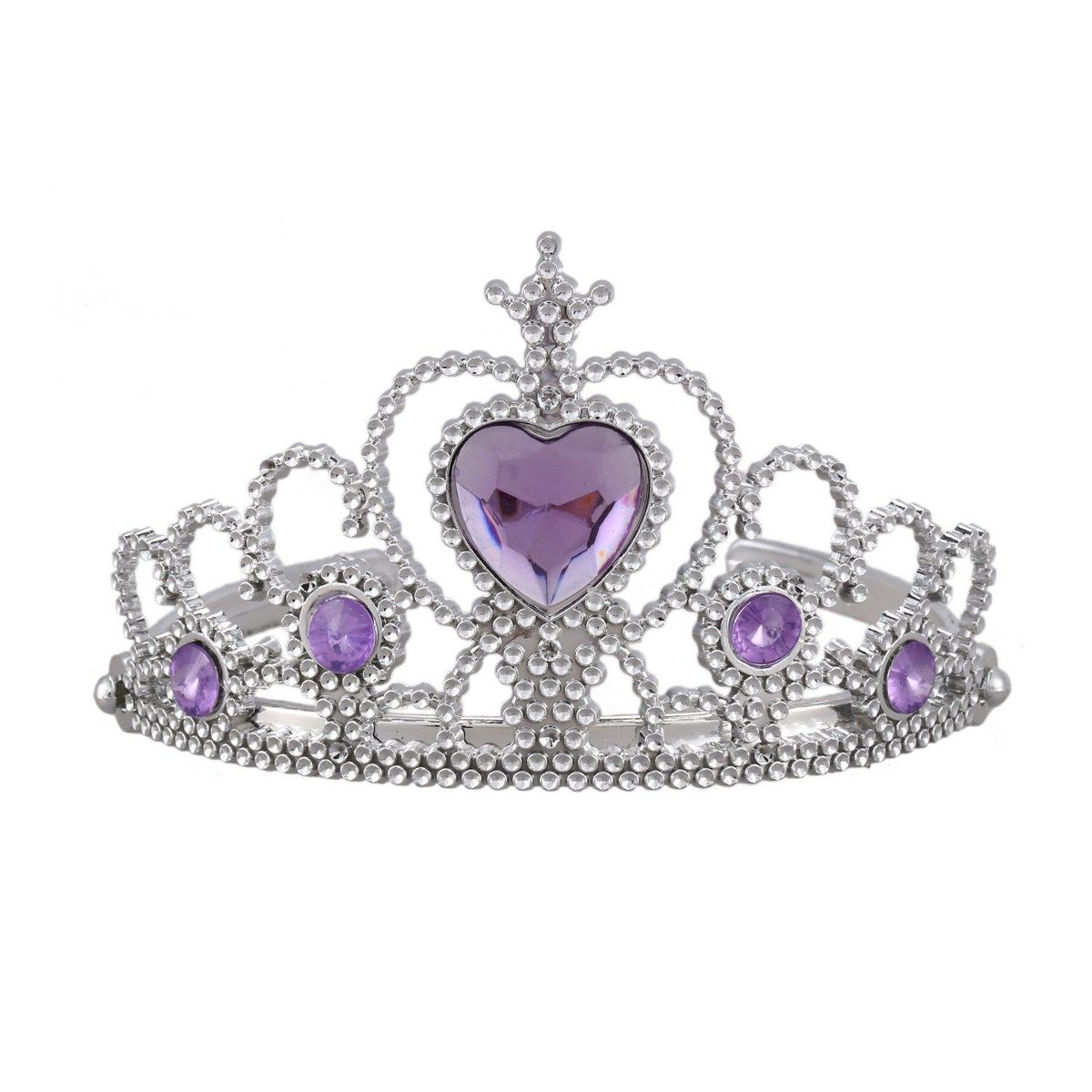 Woman Wedding Faux Rhine Tiara Crown Headband Silver