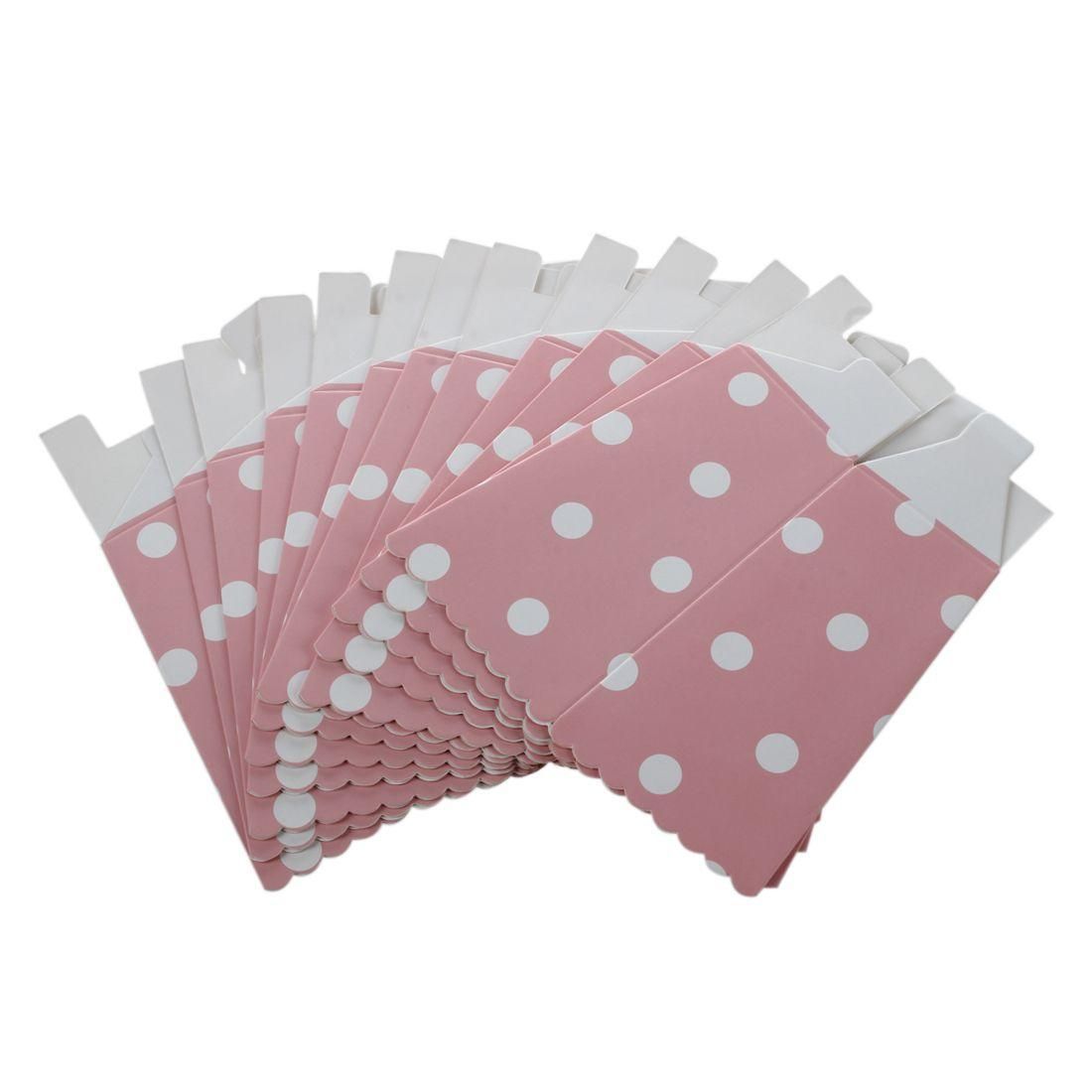 12pcs Popcorn Boxes Party Wedding Decorations White Pink
