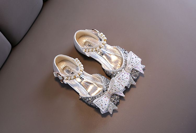 Girl Shimmer Glitter Birthday Party Shoe - Silver