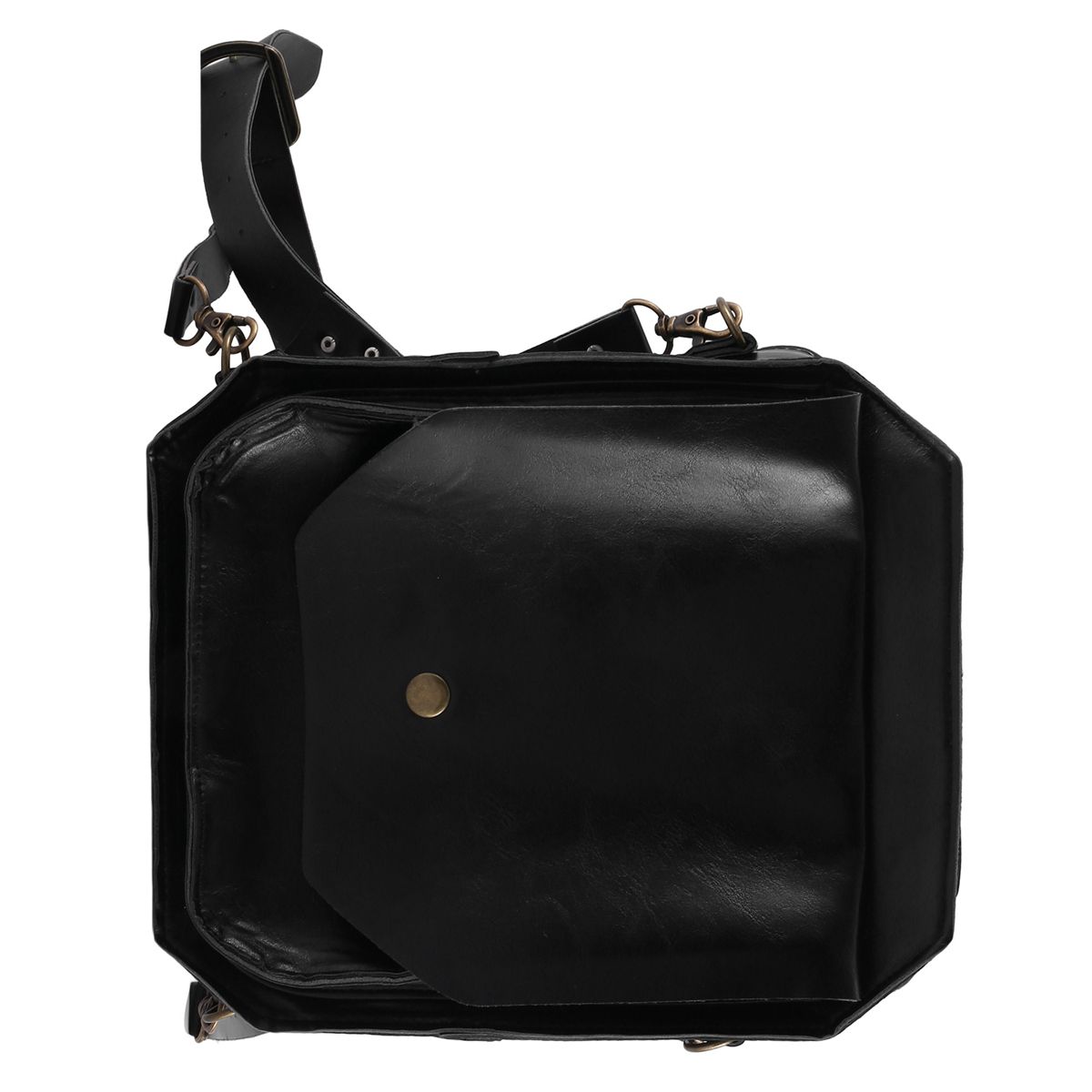 Medieval Waist Ring Belt Pouch Steampunk Leather Fanny Bag for Women Men Cosplay Costume Black