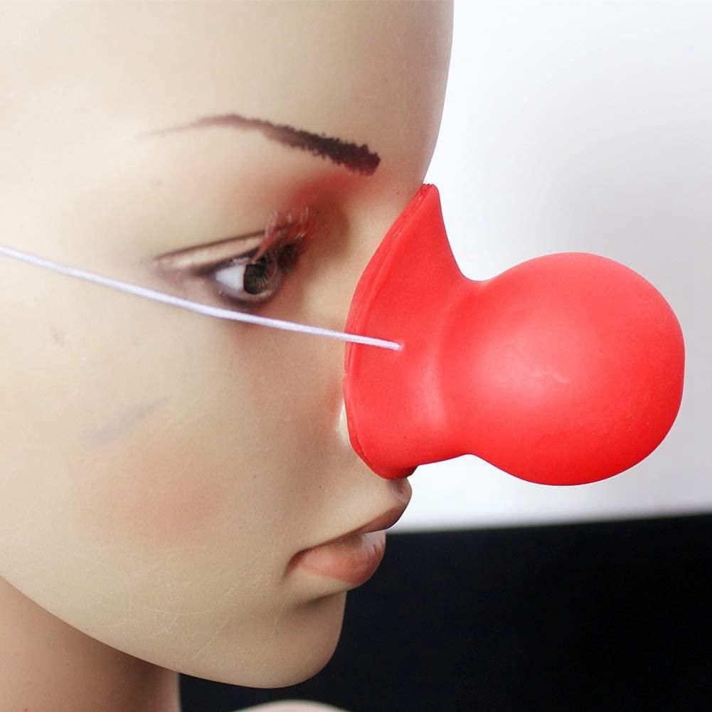 3Pcs Red Clown Nose Honking Squeaking Clown Nose with Elastic Rope for Adults Cosplay Costume Accessories