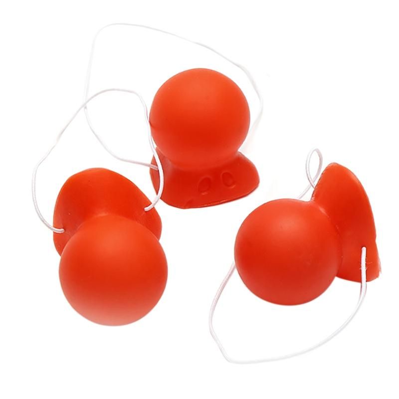 3Pcs Red Clown Nose Honking Squeaking Clown Nose with Elastic Rope for Adults Cosplay Costume Accessories