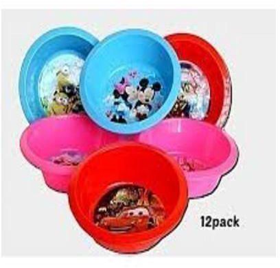 12Colourful Cartoon Party Gift Plastic Plates+12 Free Spoons