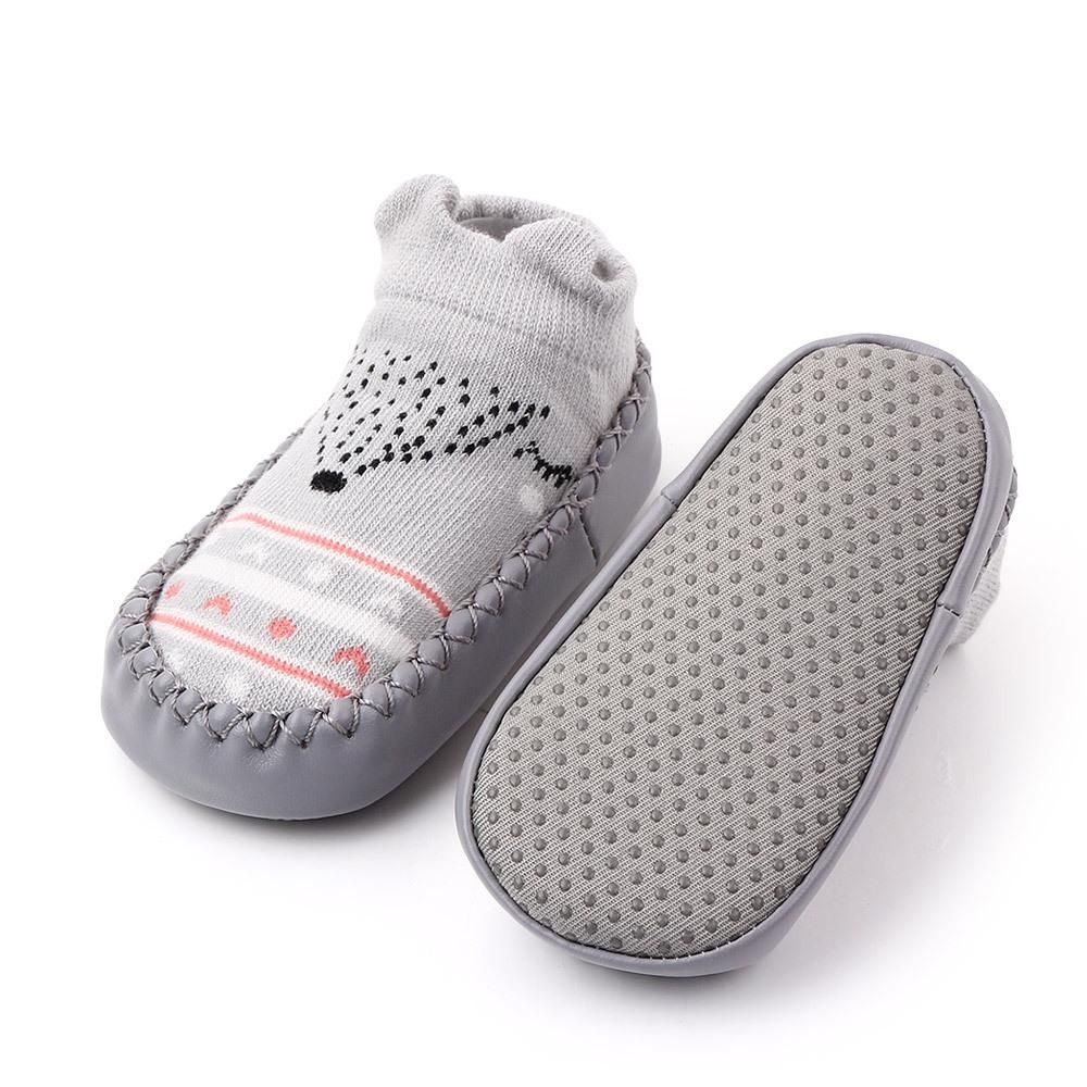 Cartoon Newborn Baby Kids Toddler Anti-Slip Socks Slipper Home Crib Shoes Boots
