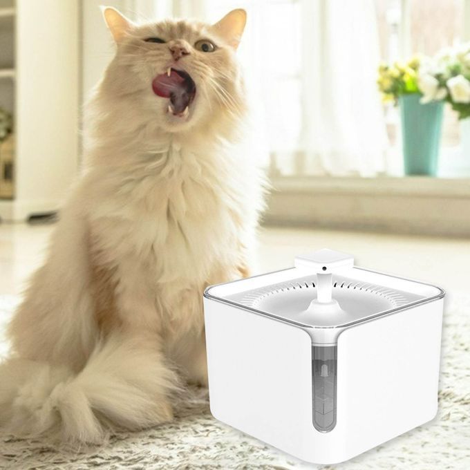 3L Pet Drinking Water Fountain For Dog Cat Electric Water Filter White