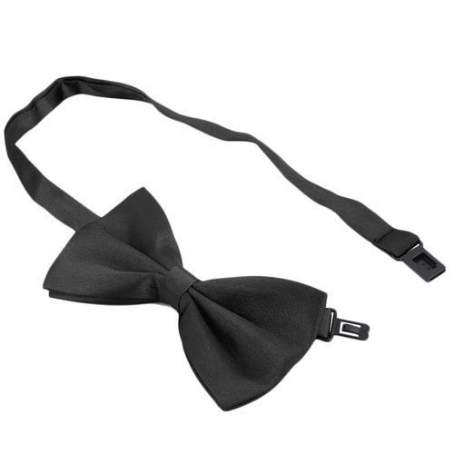 Men Formal Commercial Bow Tie Neckties Solid British Style Multi Colors-Black