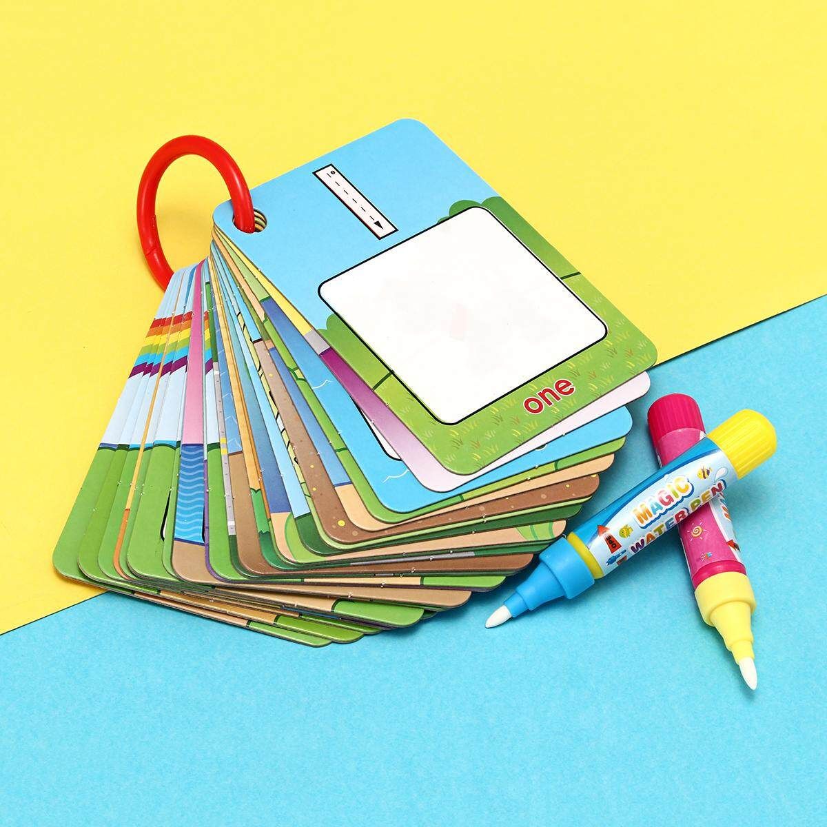 Kids Magic Water Drawing Flash Card Kids Early Education Learning Cards Number