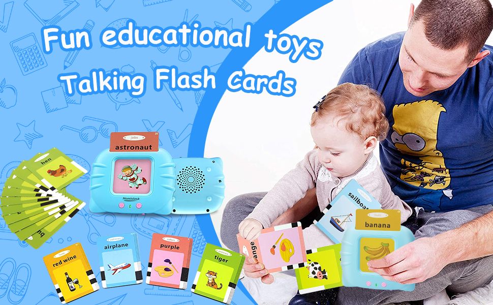 Bravokids Toddler Toys Talking Flash Cards For 0 - 6 Year Old Boys And Girls