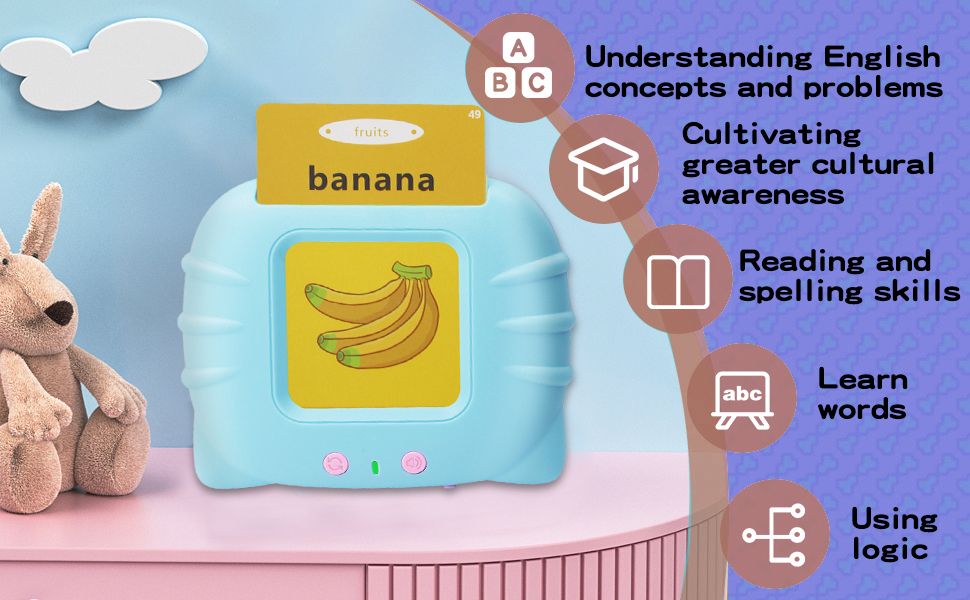 Bravokids Toddler Toys Talking Flash Cards For 0 - 6 Year Old Boys And Girls