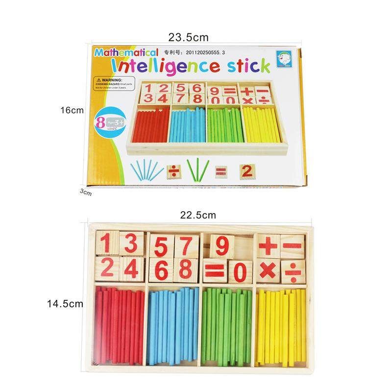 26Pcs Teaching Number Digital Stick Toy Wooden Toddler Kid Stylish Baby