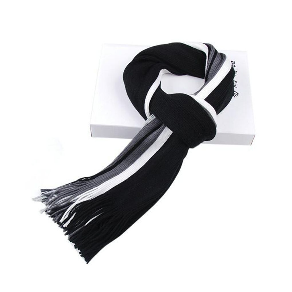 Men's Fringe Striped Long Scarf Tassel Striped Long Scarf