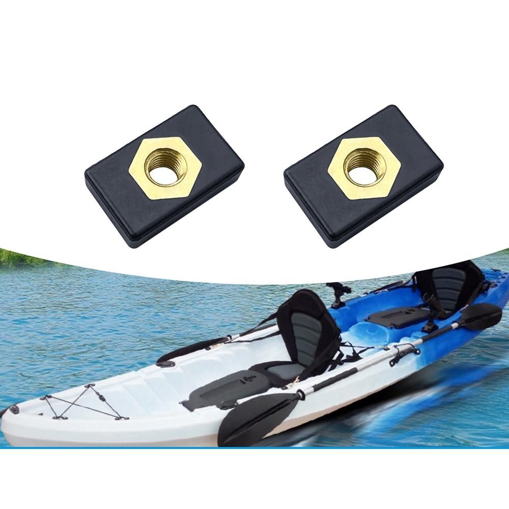 6Pcs M6 Copper Sliding Nut Side Mount Slide Track Rail Fishing Rod Pole Holder Mounting Base for Kayak Boat Canoe