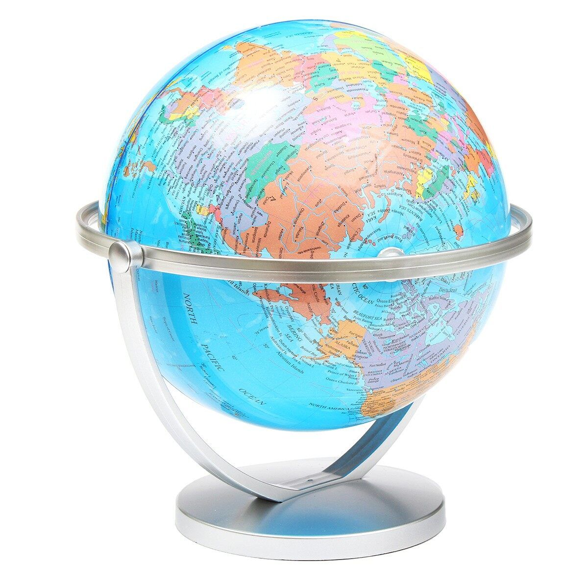 WORLD GLOBE Rotating Swivel Map Of Earth Atlas Geography
