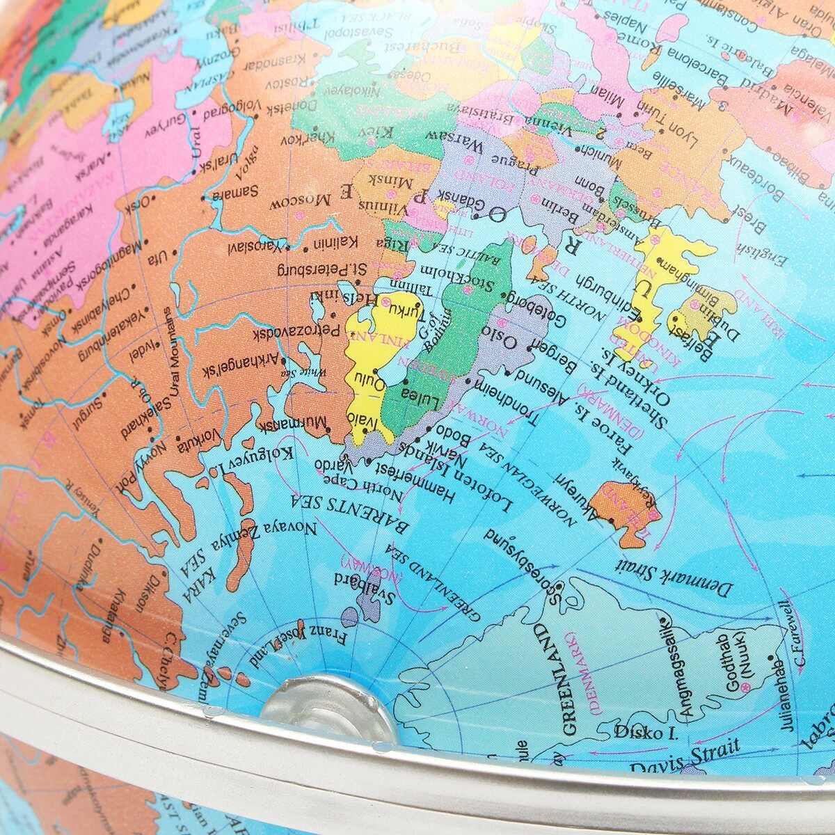 WORLD GLOBE Rotating Swivel Map Of Earth Atlas Geography