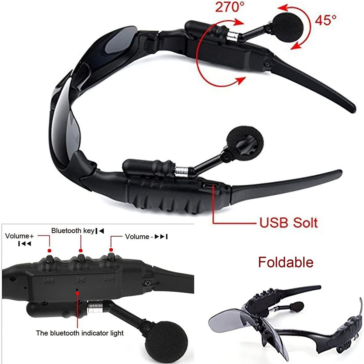 Riding Bluetooth Earphone Sunglasses Wireless Stereo Headset