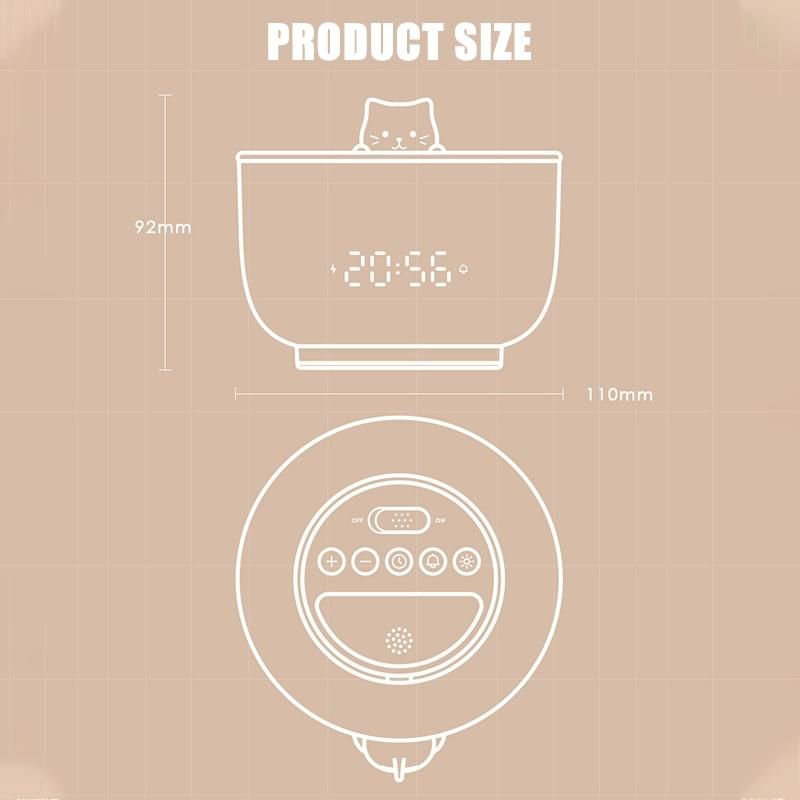 LED Night Light Digital Alarm Clock USB Charging Three-level Dimming Cute Cat Baby Feeding Lamp Bedroom Kids Children Gifts